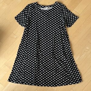 LOFT Black and White Patterned Kids Dress
